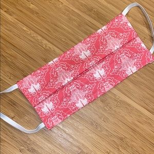 Pink floral print face mask